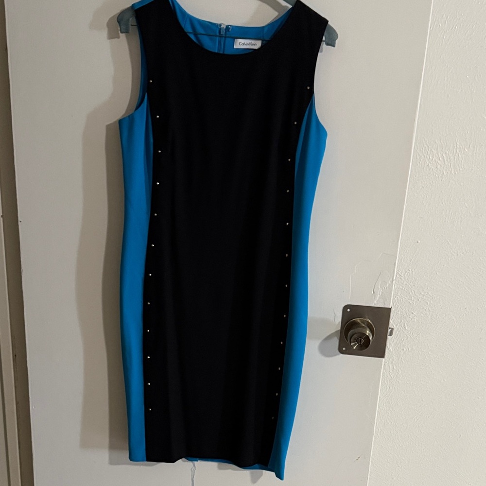 Calvin Klein Black and Blue Mini Dress